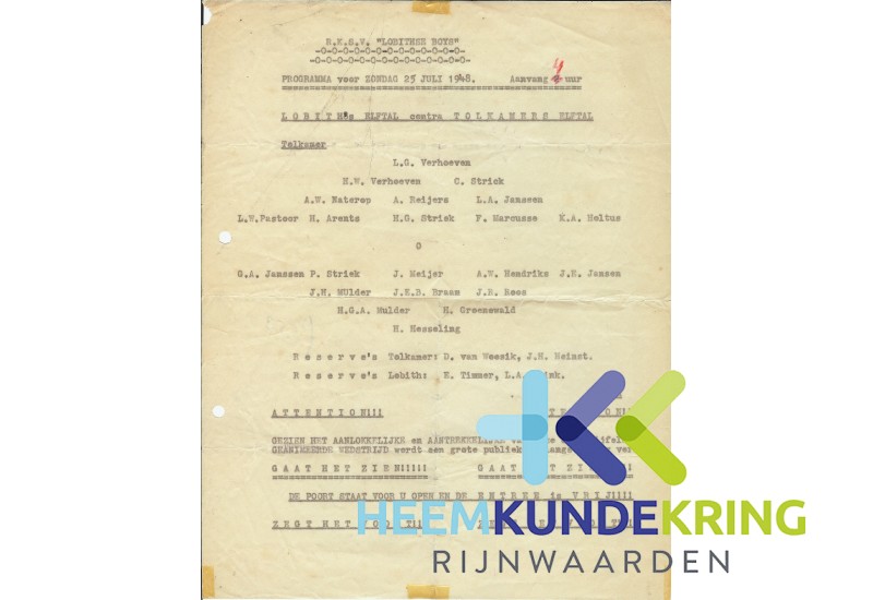 Opstelling L.Boys 1 25-07-1948